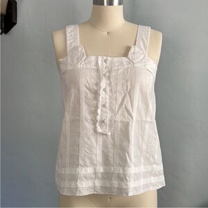 SEE BY CHLOE White Ruffle Tank Shirt - Size USA 8